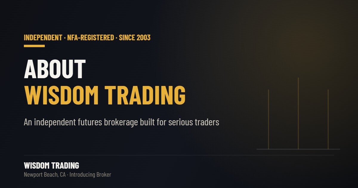 About Wisdom Trading — an independent, NFA-registered futures brokerage serving traders since 2003