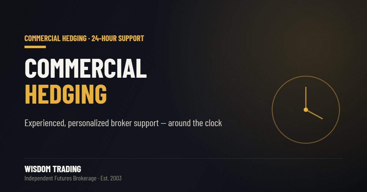 Commercial hedging account with Wisdom Trading — experienced, personalized broker support around the clock