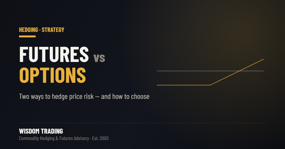 Futures vs options for hedging: comparing how each protects against price risk, with strategy examples